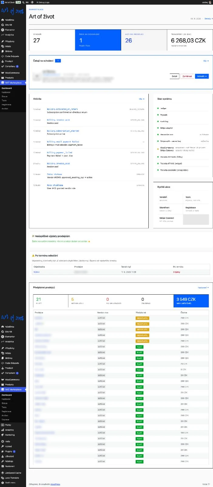 Administrace e-shopu Art of Život se schvalováním produktů