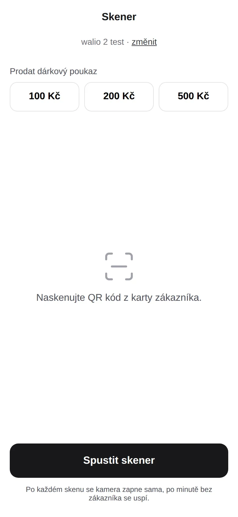 Skener Walio pro obsluhu