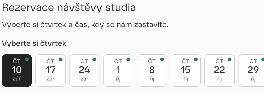 Doplněk pro rezervace uvnitř webu